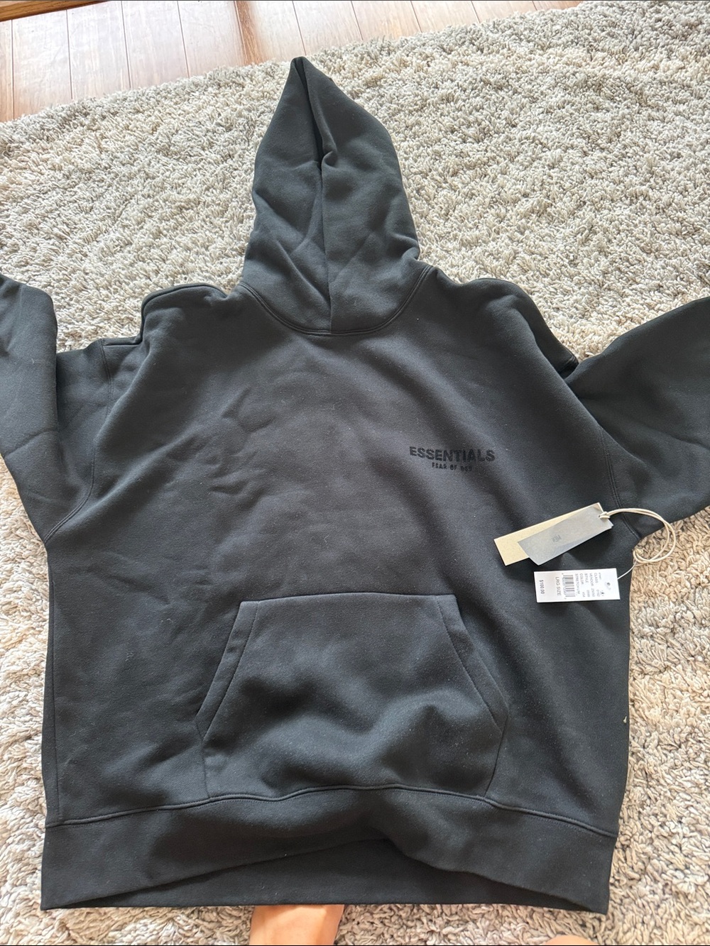 ESSENTIALS Men’s Black Hoodie